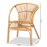 Load image into Gallery viewer, Baxton Studio Murai Modern Bohemian Natural Brown Rattan Dining Chair
