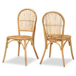 Load image into Gallery viewer, Baxton Studio Wina Modern Bohemian Natural Brown Rattan 2-Piece Dining Chair Set
