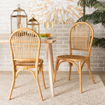 Load image into Gallery viewer, Baxton Studio Wina Modern Bohemian Natural Brown Rattan 2-Piece Dining Chair Set
