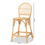 Load image into Gallery viewer, Baxton Studio Wina Modern Bohemian Natural Brown Rattan Counter Stool
