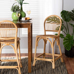 Load image into Gallery viewer, Baxton Studio Wina Modern Bohemian Natural Brown Rattan Counter Stool
