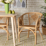 Load image into Gallery viewer, Baxton Studio Kagama Modern Bohemian Natural Brown Rattan Dining Chair
