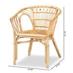 Load image into Gallery viewer, Baxton Studio Kaka Modern Bohemian Natural Brown Rattan Dining Chair
