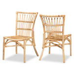 Load image into Gallery viewer, Baxton Studio Ammi Modern Bohemian Natural Brown Rattan 2-Piece Dining Chair Set
