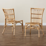 Load image into Gallery viewer, Baxton Studio Ammi Modern Bohemian Natural Brown Rattan 2-Piece Dining Chair Set
