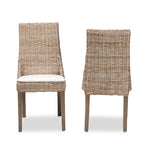 Load image into Gallery viewer, Baxton Studio Toby Modern Bohemian Grey Rattan 2-Piece Dining Chair Set
