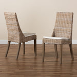 Load image into Gallery viewer, Baxton Studio Toby Modern Bohemian Grey Rattan 2-Piece Dining Chair Set
