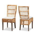 Load image into Gallery viewer, Baxton Studio Sullivan Modern Bohemian Natural Brown Rattan 2-Piece Dining Chair Set
