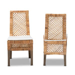 Load image into Gallery viewer, Baxton Studio Argos Modern Bohemian Natural Brown Rattan 2-Piece Dining Chair Set
