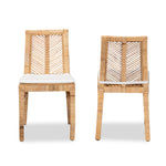 Load image into Gallery viewer, Baxton Studio Suci Modern Bohemian Natural Brown Rattan 2-Piece Dining Chair Set
