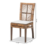 Load image into Gallery viewer, Baxton Studio Laluna Modern Bohemian Greywashed Natural Rattan And Mahogany Dining Chair With Cushion
