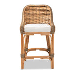 Load image into Gallery viewer, Baxton Studio Kyle Modern Bohemian Natural Brown Woven Rattan Counter Stool With Cushion
