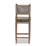 Load image into Gallery viewer, Baxton Studio Heyna Mid-Century Transitional Grey Woven Rope Mahogany Counter Stool
