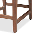 Load image into Gallery viewer, Baxton Studio Heyna Mid-Century Transitional Grey Woven Rope Mahogany Counter Stool
