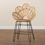 Load image into Gallery viewer, Baxton Studio Garan Modern Bohemian Natural Brown Rattan And Black Metal Counter Stool
