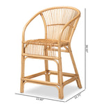 Load image into Gallery viewer, Baxton Studio Murai Modern Bohemian Natural Brown Rattan Counter Stool
