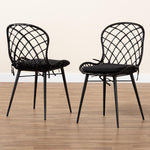 Load image into Gallery viewer, Baxton Studio Sabelle Modern Bohemian Black Finished Rattan And Metal 2-Piece Dining Chair Set
