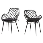 Load image into Gallery viewer, Baxton Studio Ballerina Modern Bohemian Black Finished Rattan And Metal 2-Piece Dining Chair Set
