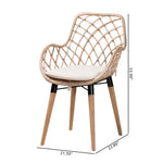 Load image into Gallery viewer, Baxton Studio Ballerina Modern Bohemian Natural Brown Finished Teak Wood And Greywashed Rattan 2-Piece Dining Chair Set
