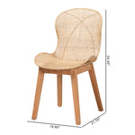 Load image into Gallery viewer, Baxton Studio Sabelle Japandi Natural Brown Mahogany And Rattan 2-Piece Dining Chair Set
