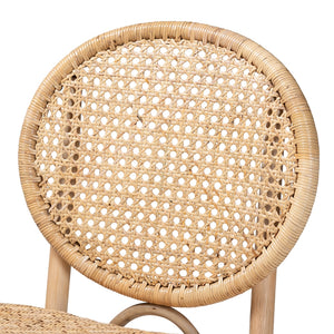 Baxton Studio Osaka Modern Bohemian Natural Brown Rattan Dining Chair