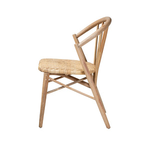 Baxton Studio Kobe Mid-Century Modern Natural Brown Finished Wood And Rattan Dining Chair