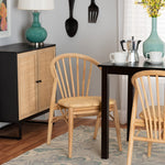 Load image into Gallery viewer, Baxton Studio Kobe Mid-Century Modern Natural Brown Finished Wood And Rattan Dining Chair
