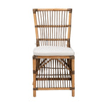 Load image into Gallery viewer, Baxton Studio Kim Modern Bohemian White Fabric And Natural Brown Rattan Dining Chair
