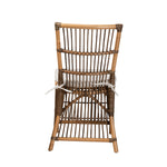 Load image into Gallery viewer, Baxton Studio Kim Modern Bohemian White Fabric And Natural Brown Rattan Dining Chair
