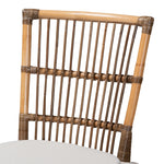 Load image into Gallery viewer, Baxton Studio Kim Modern Bohemian White Fabric And Natural Brown Rattan Dining Chair
