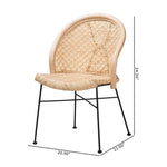 Load image into Gallery viewer, Baxton Studio Lisa Modern Bohemian Natural Brown Rattan And Black Metal Dining Chair
