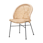 Load image into Gallery viewer, Baxton Studio Lisa Modern Bohemian Natural Brown Rattan And Black Metal Dining Chair
