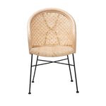 Load image into Gallery viewer, Baxton Studio Lisa Modern Bohemian Natural Brown Rattan And Black Metal Dining Chair
