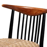 Load image into Gallery viewer, Baxton Studio Parthenia Mid-Century Modern Two-Tone Black And Walnut Brown Finished Mahogany Wood And Natural Rattan Dining Chair
