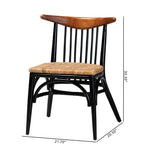 Load image into Gallery viewer, Baxton Studio Parthenia Mid-Century Modern Two-Tone Black And Walnut Brown Finished Mahogany Wood And Natural Rattan Dining Chair
