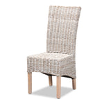 Load image into Gallery viewer, Baxton Studio Trianna Rustic Transitional Whitewashed Rattan And Natural Brown Finished Wood Dining Chair
