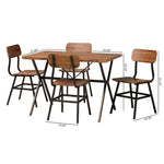 Load image into Gallery viewer, Baxton Studio Irwin Modern Industrial Walnut Brown Finished Wood And Black Metal 5-Piece Dining Set
