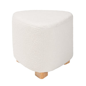 Baxton Studio Brielle Modern And Contemporary Ivory Boucle Upholstered And Natural Brown Finished Wood Ottoman