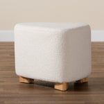 Load image into Gallery viewer, Baxton Studio Brielle Modern And Contemporary Ivory Boucle Upholstered And Natural Brown Finished Wood Ottoman
