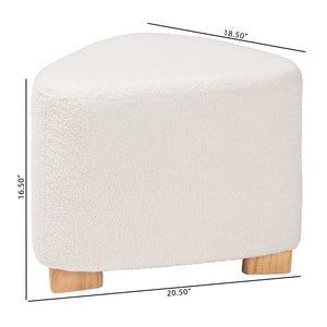 Baxton Studio Brielle Modern And Contemporary Ivory Boucle Upholstered And Natural Brown Finished Wood Ottoman