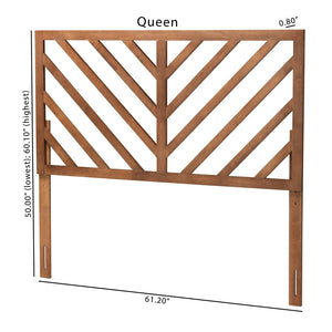 Baxton Studio Belisma Modern And Contemporary Ash Walnut Finished Wood Queen Size Headboard