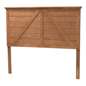 Baxton Studio Yorick Classic And Traditional Ash Walnut Finished Wood Queen Size Headboard