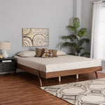 Load image into Gallery viewer, BAXTON STUDIO SARITA MID-CENTURY MODERN ASH WALNUT FINISHED WOOD QUEEN SIZE BED FRAME
