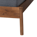 Load image into Gallery viewer, Baxton Studio Agatis Mid-Century Modern Ash Walnut Finished Wood Queen Size Bed Frame
