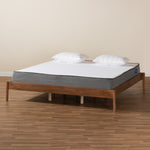 Load image into Gallery viewer, Baxton Studio Agatis Mid-Century Modern Ash Walnut Finished Wood King Size Bed Frame
