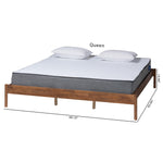 Load image into Gallery viewer, Baxton Studio Agatis Mid-Century Modern Ash Walnut Finished Wood Queen Size Bed Frame
