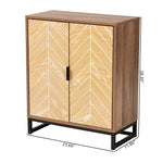 Load image into Gallery viewer, Baxton Studio Josephine Mid-Century Modern Transitional Two-Tone Walnut And Natural Brown Finished Wood And Black Metal 2-Door Storage Cabinet
