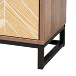 Load image into Gallery viewer, Baxton Studio Josephine Mid-Century Modern Transitional Two-Tone Walnut And Natural Brown Finished Wood And Black Metal 2-Door Storage Cabinet
