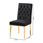 Load image into Gallery viewer, Baxton Studio Caspera Contemporary Glam And Luxe Black Velvet Fabric And Gold Metal 2-Piece Dining Chair Set
