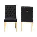 Load image into Gallery viewer, Baxton Studio Caspera Contemporary Glam And Luxe Black Velvet Fabric And Gold Metal 2-Piece Dining Chair Set
